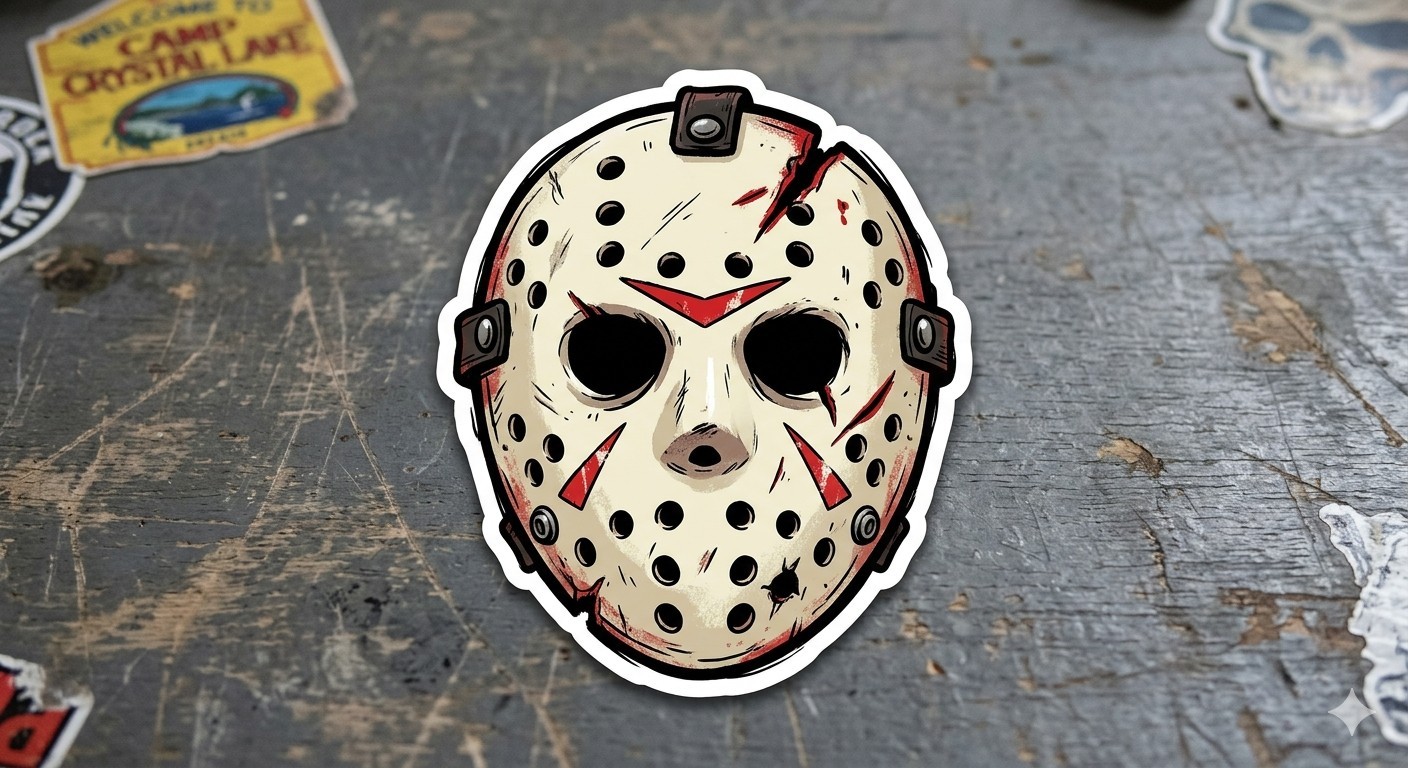 Jason Mask Friday The 13th Decal Sticker Phone Laptop