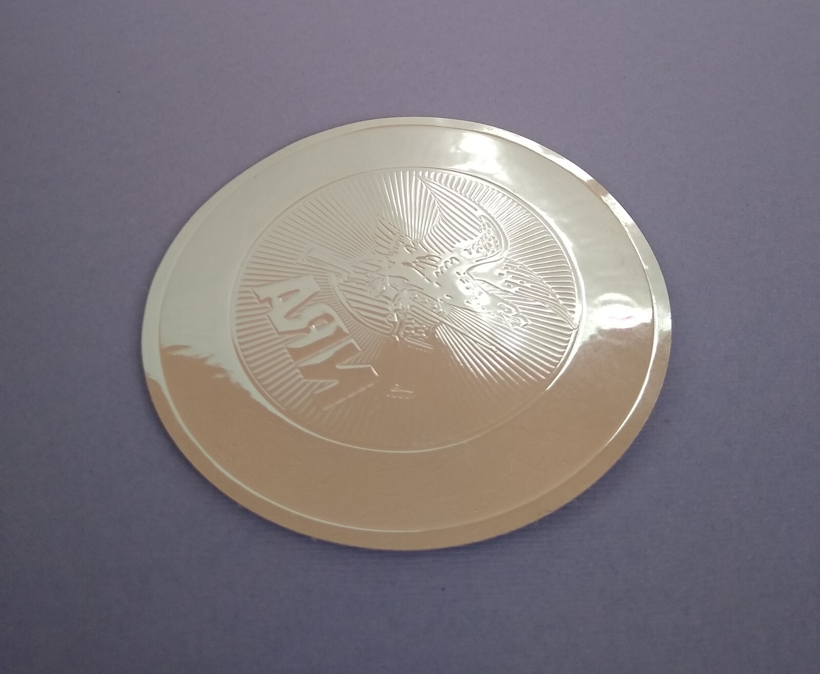 Rare NRA Solid Silver Decal Sticker, Round 3.5" Embossed Metallic