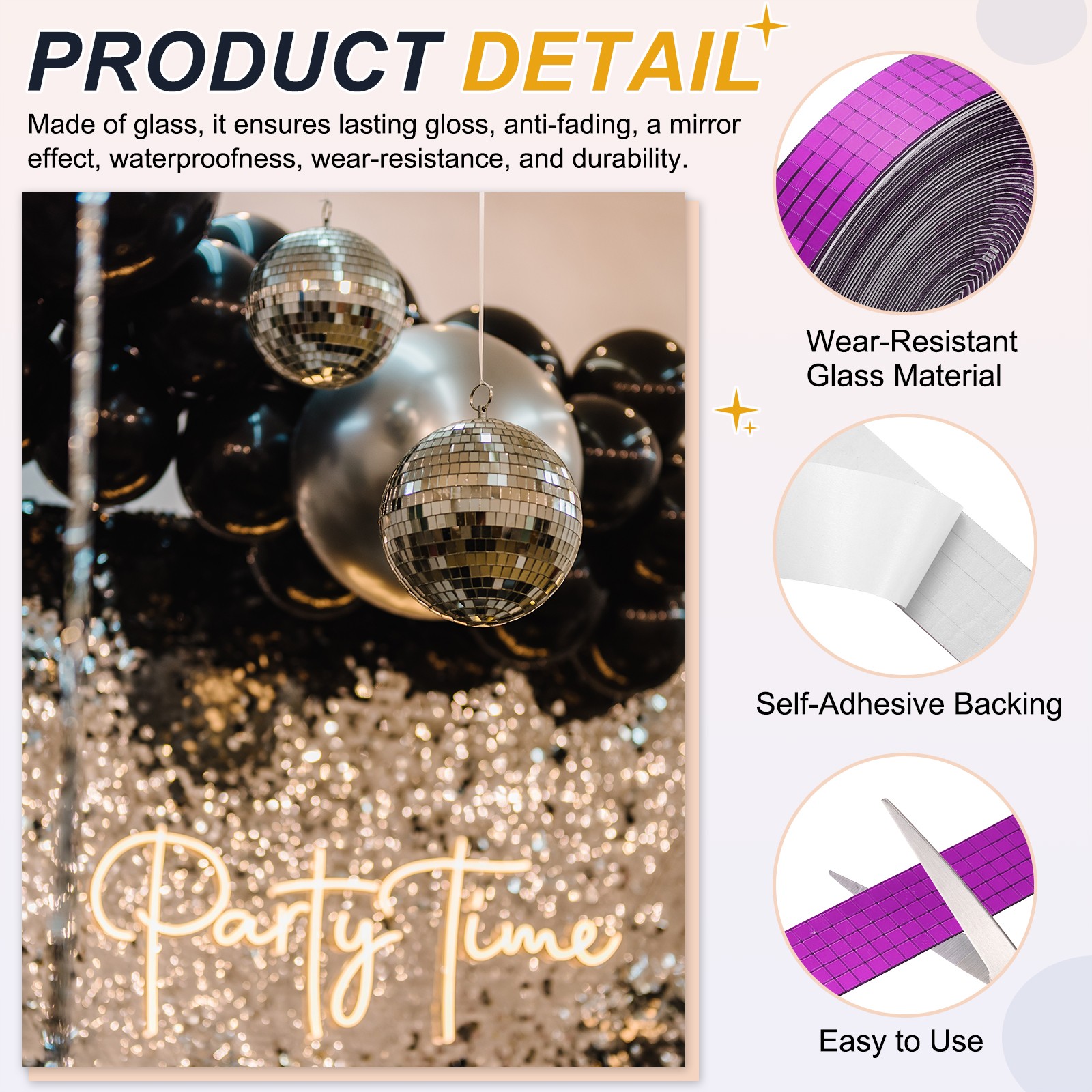 5x5mm Self Adhesive Mirrors Mosaic Tiles, 10000 Pcs Mosaic Sticker, Rose Red