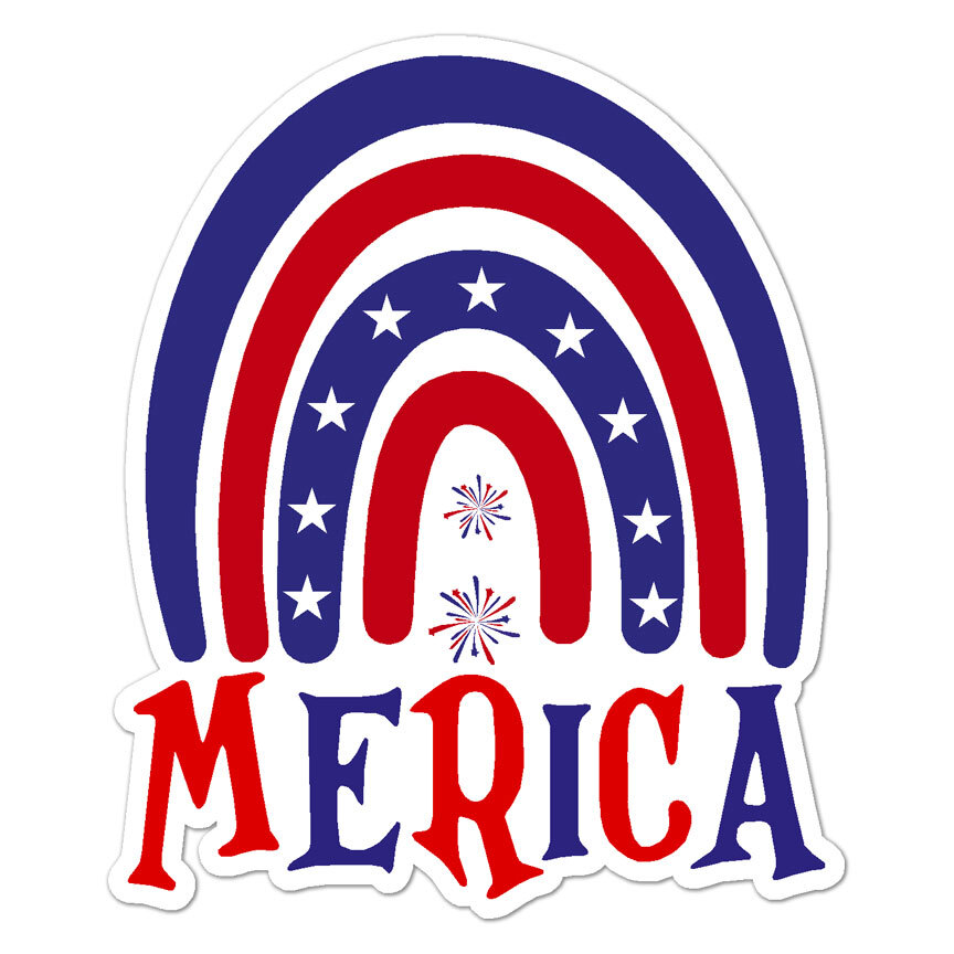 'Merica, Vinyl Decal Sticker, Indoor Outdoor, 3 Sizes, #9871