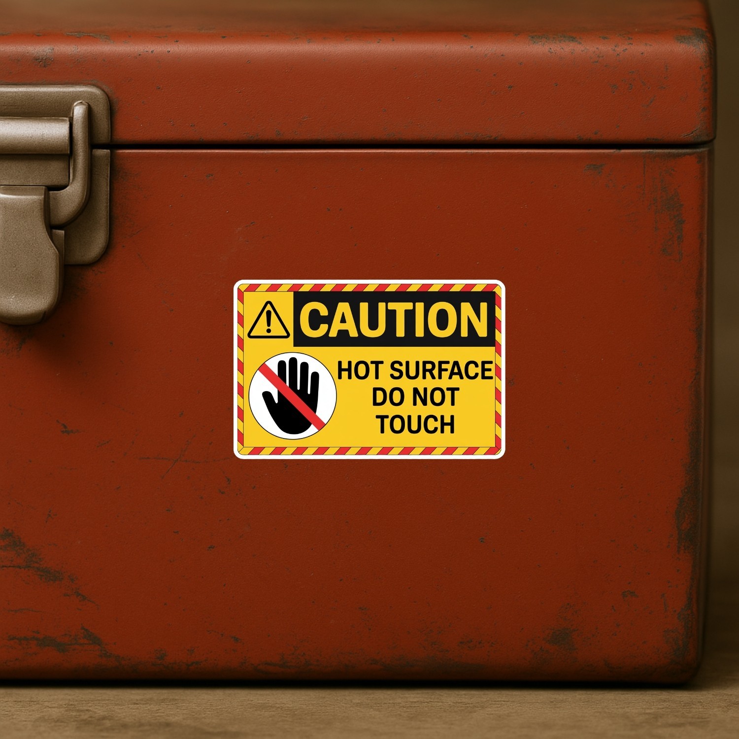 4PCS Caution Hot Surface Do Not Touch Stickers – Safety Warning Vinyl Decals –