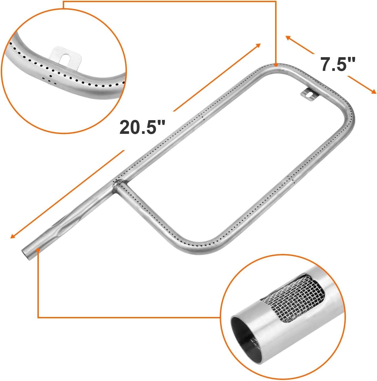 Cast Iron Grill Grate & Burner Replacement for Weber Q200 Q220 Q2000 Q2200