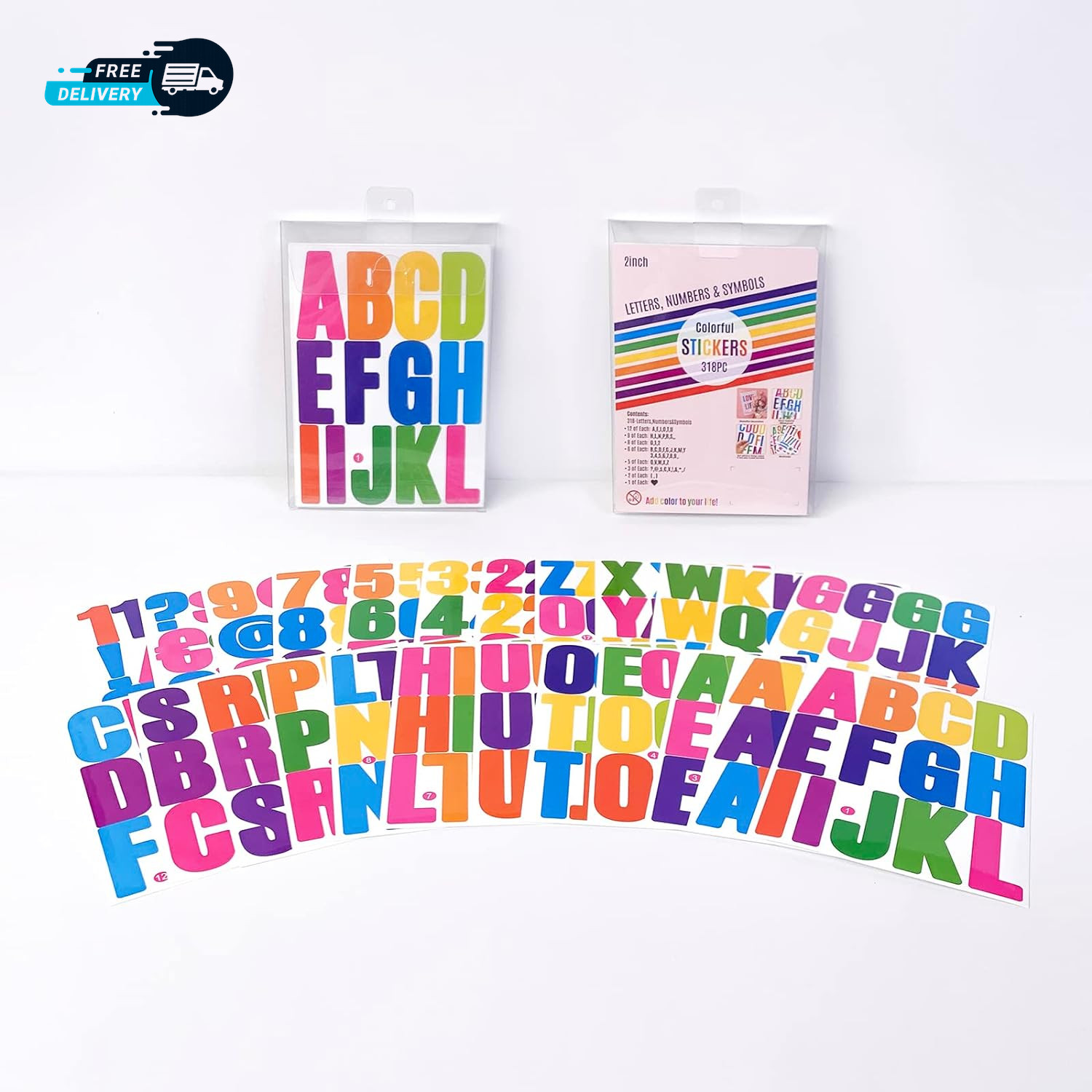 24 Sheets 2 Inch Self Adhesive Letters Stick on Vinyl Letters Capital Letter.