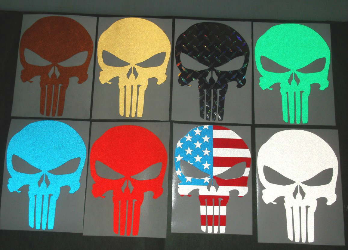 The Punisher Vinyl Decal – Sticker – Choose Style -Color