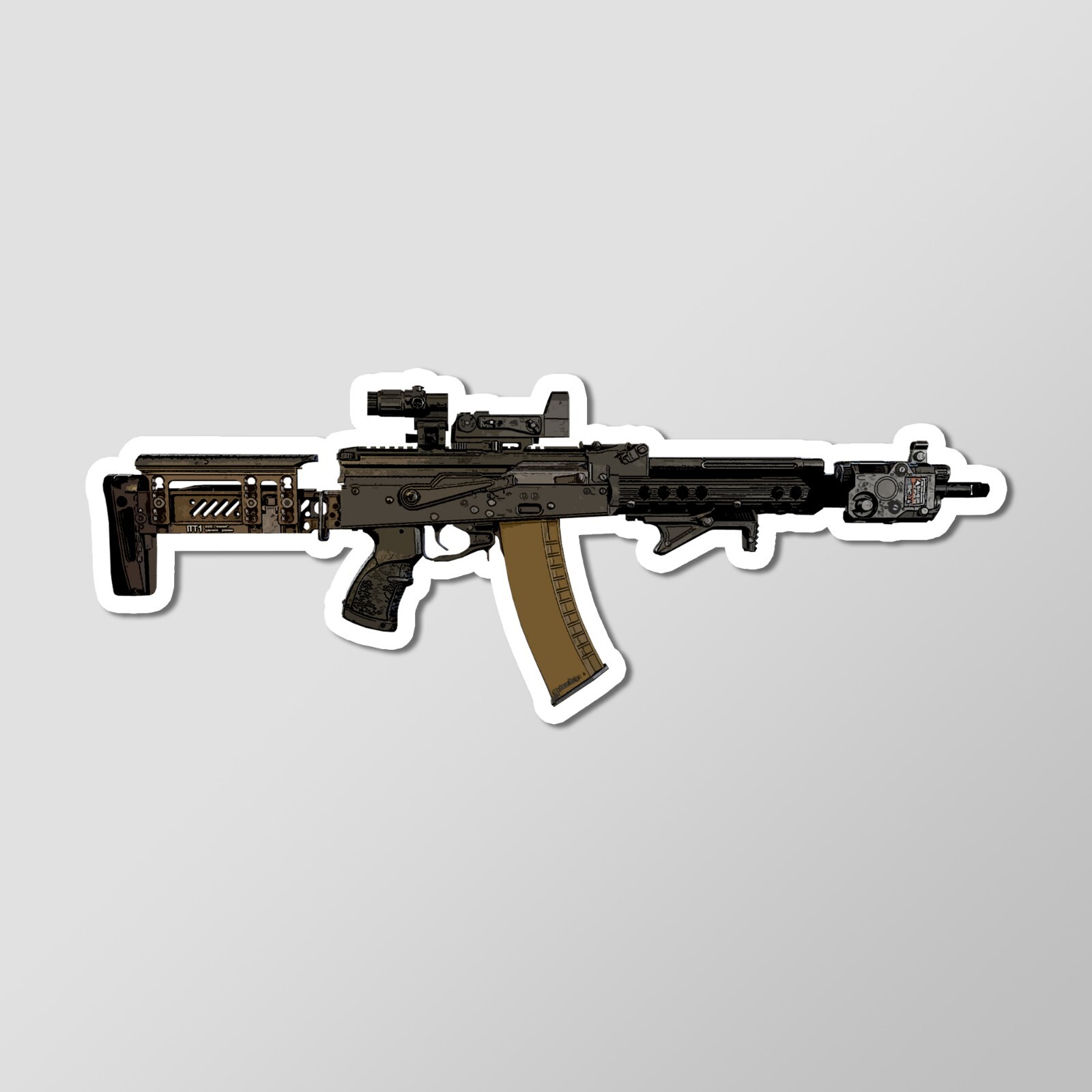 Alpha AK Rifle Art – Laptop Sticker Vinyl 4" Wide