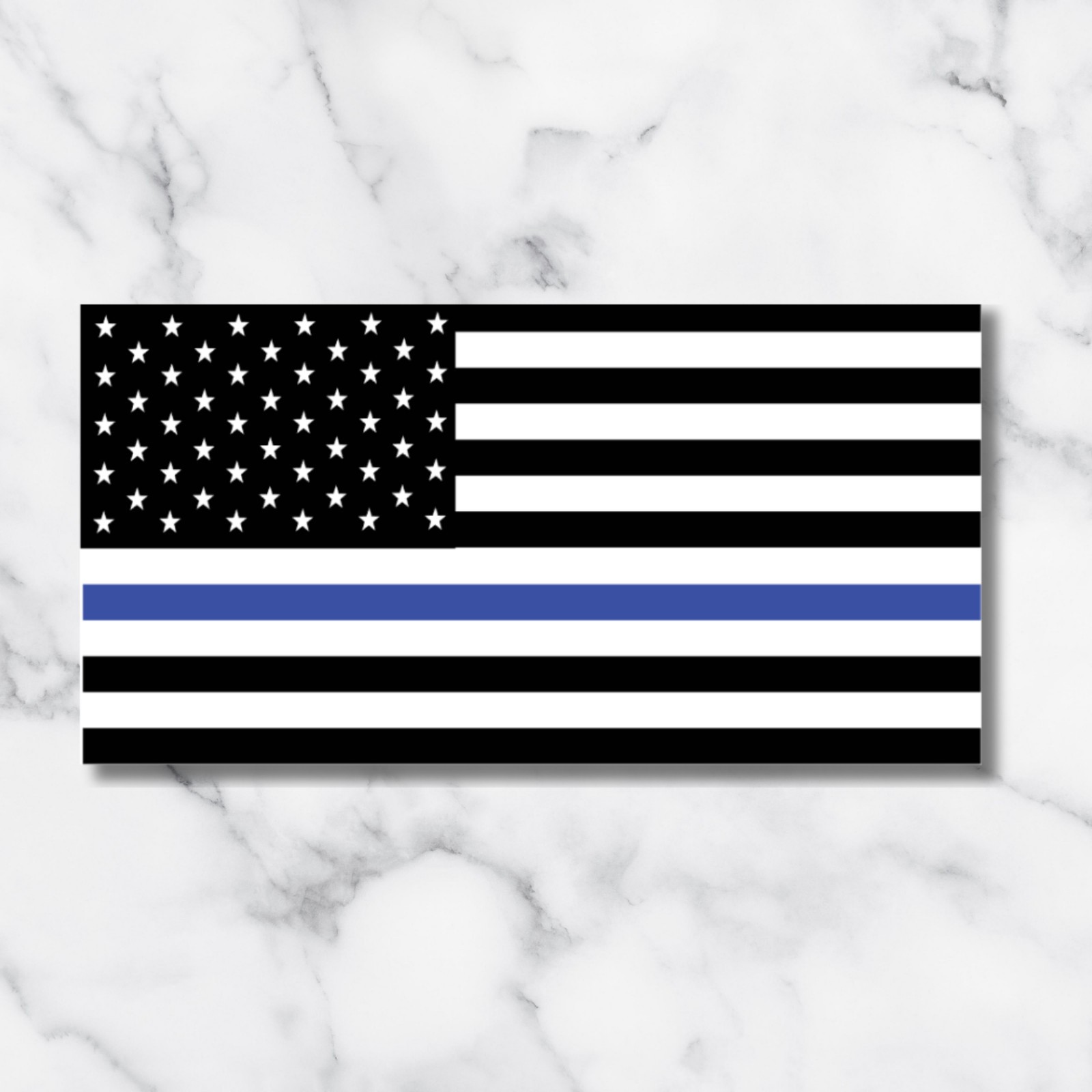 Thin Blue Line American Flag Sticker, Police Support Decal