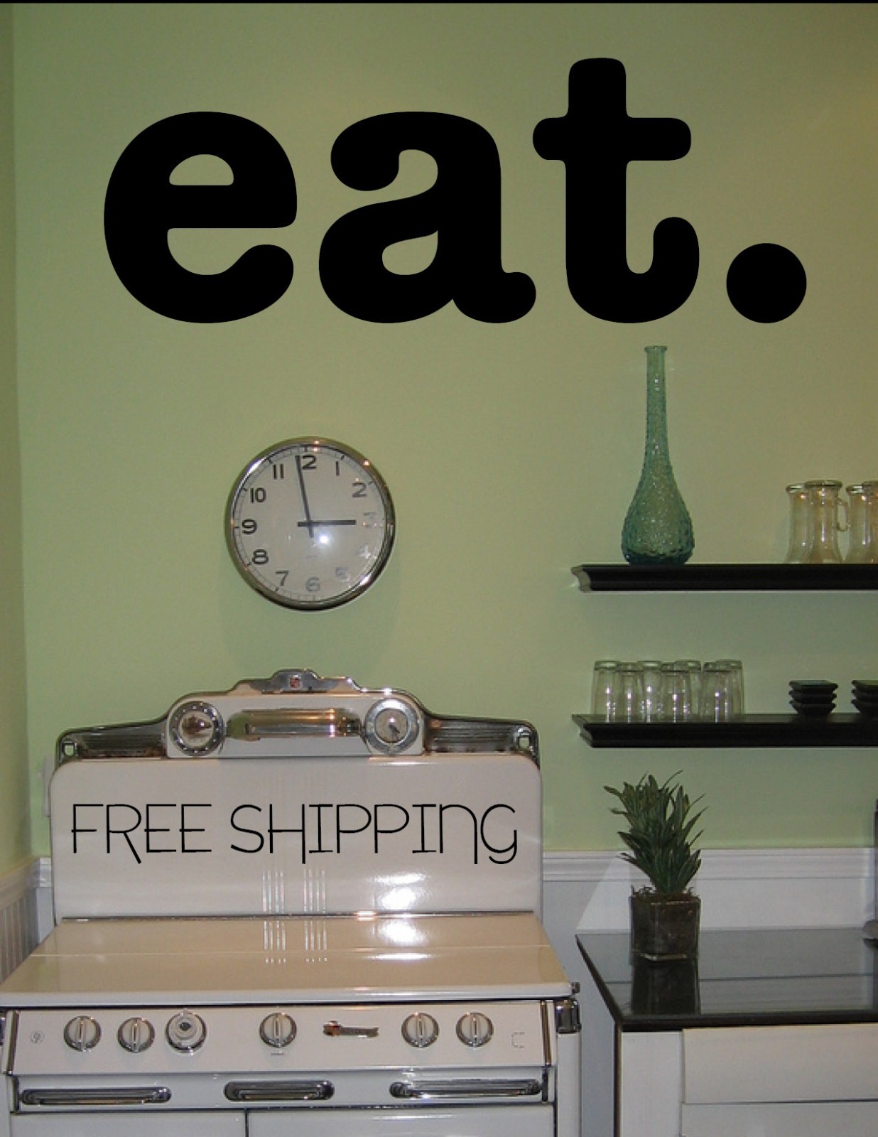 EAT. – wall vinyl decal sticker cute kitchen home decor vintage family cook art