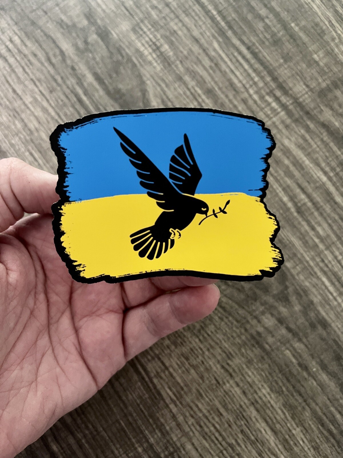 3 Support Ukraine Peace Dove Blue Yellow Flag Sticker (UNICEF donation)Laminated