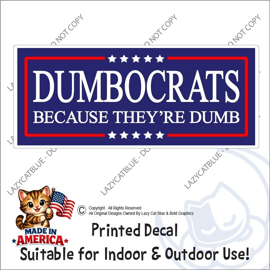 Dumbocrats Decal Sticker President Trump Nickname Liberals MAGA Funny Political