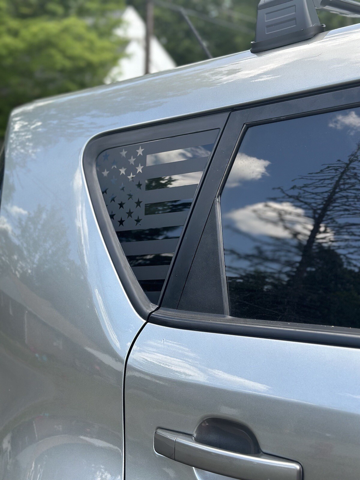 Pair of American flag quarter panel window decals Fit any 2014-2019 Kia Soul