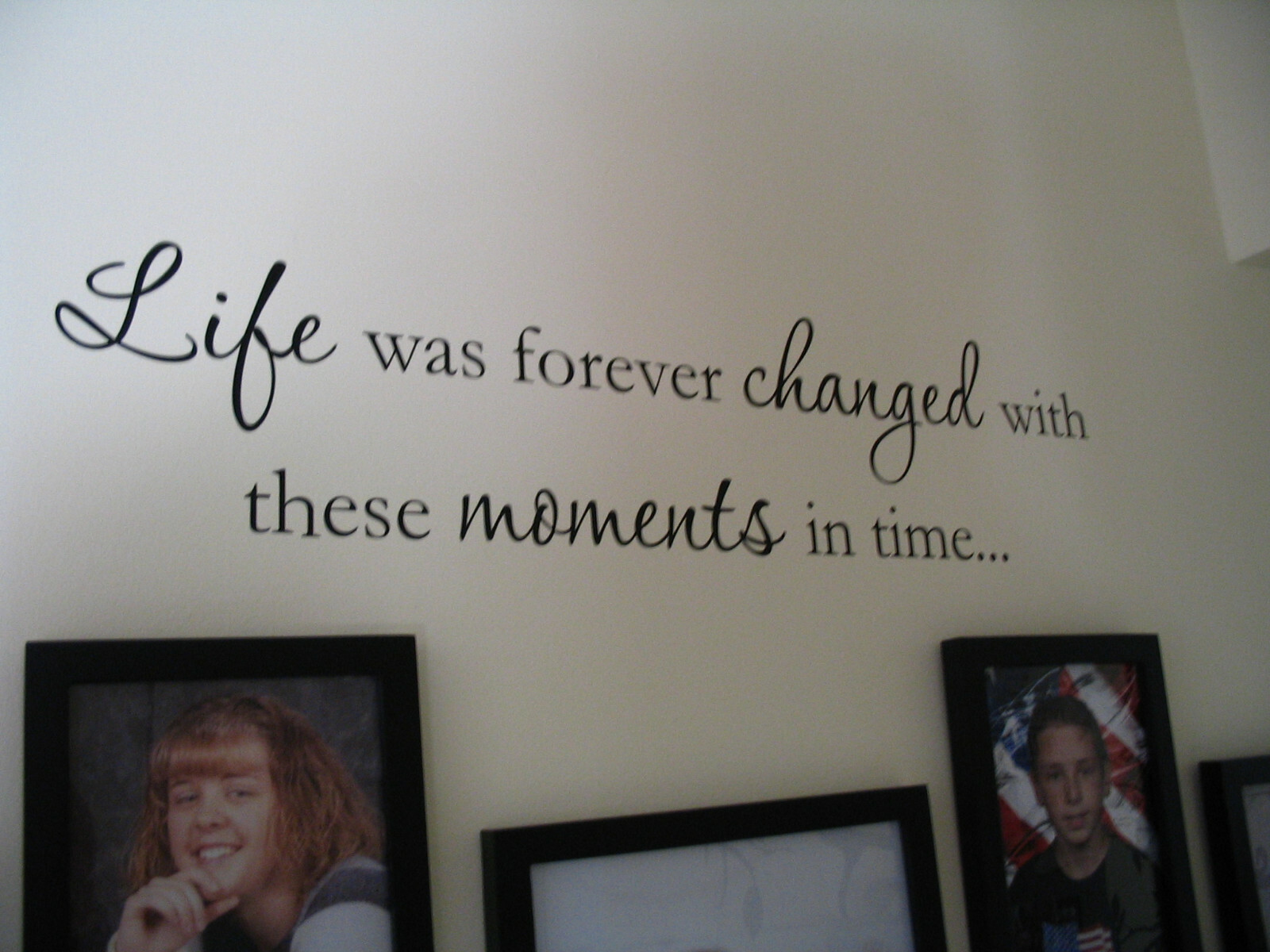 In These Moments Time Stood Still. . .Wall Decal Sticker Family Art 23"W Black