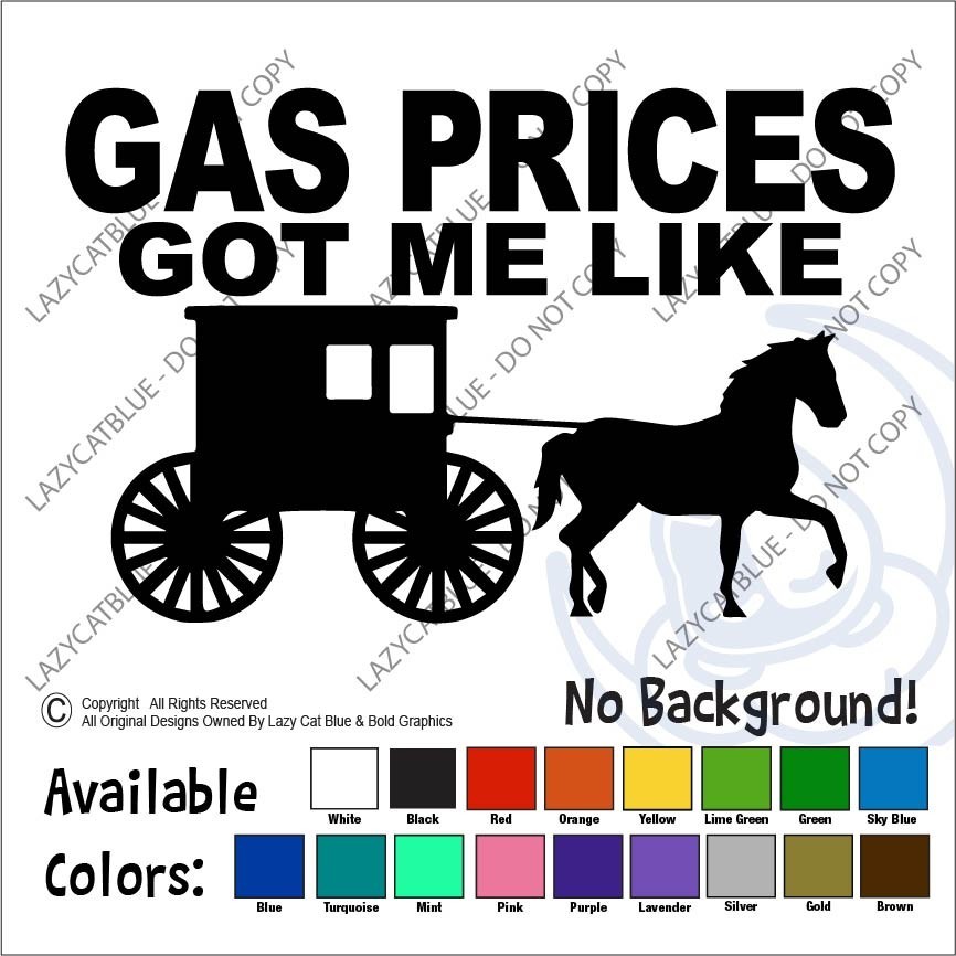 Gas Prices Got Me Like Amish Decal Sticker High Inflation Buggy Anti MAGA Trump