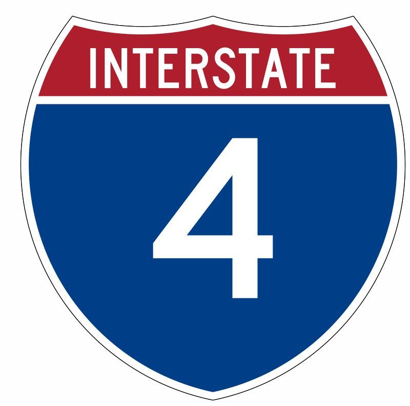 Interstate 4 Sticker Decal R883 Highway Sign
