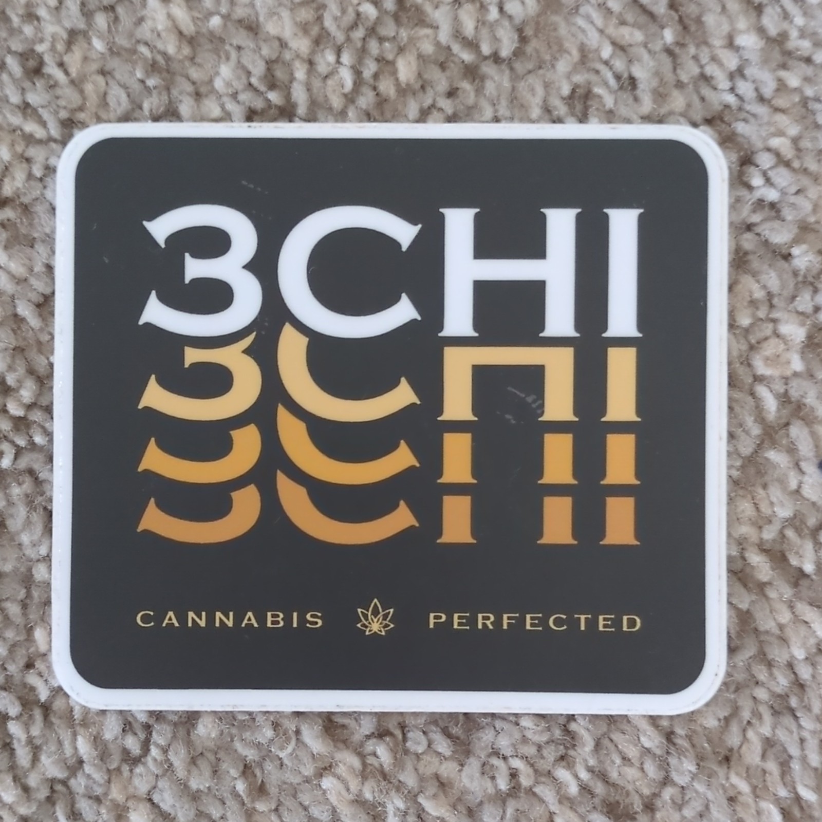 3CHI Cannabis Theme Round Stickers Lot for Adults – Black Gold White