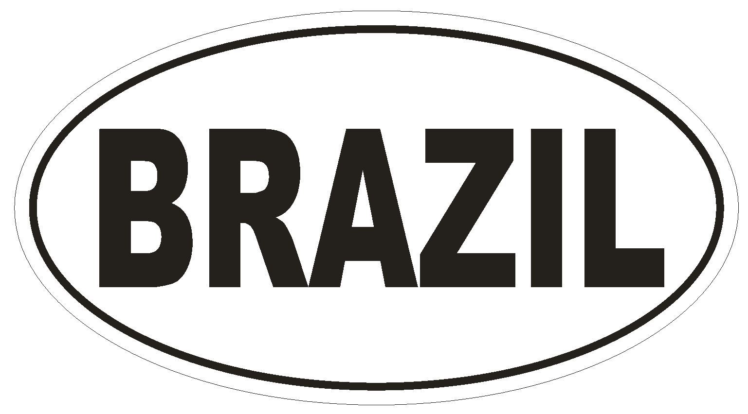 BRAZIL Oval Bumper Sticker or Helmet Sticker D2148 Country Euro Oval