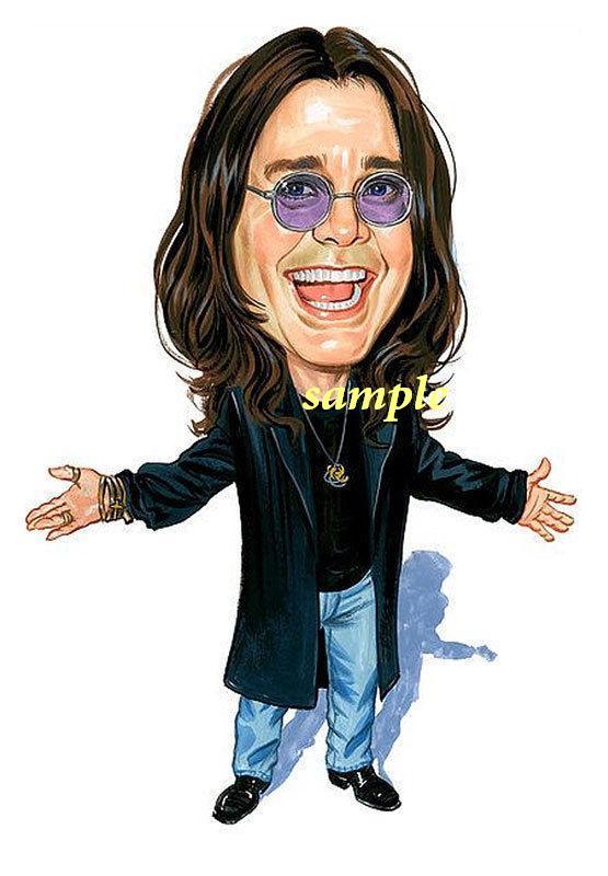 OZZY OSBOURNE GLOSSY CARTOON MAGNET REFRIGERATOR LOCKER MAN CAVE BLACK SABBATH