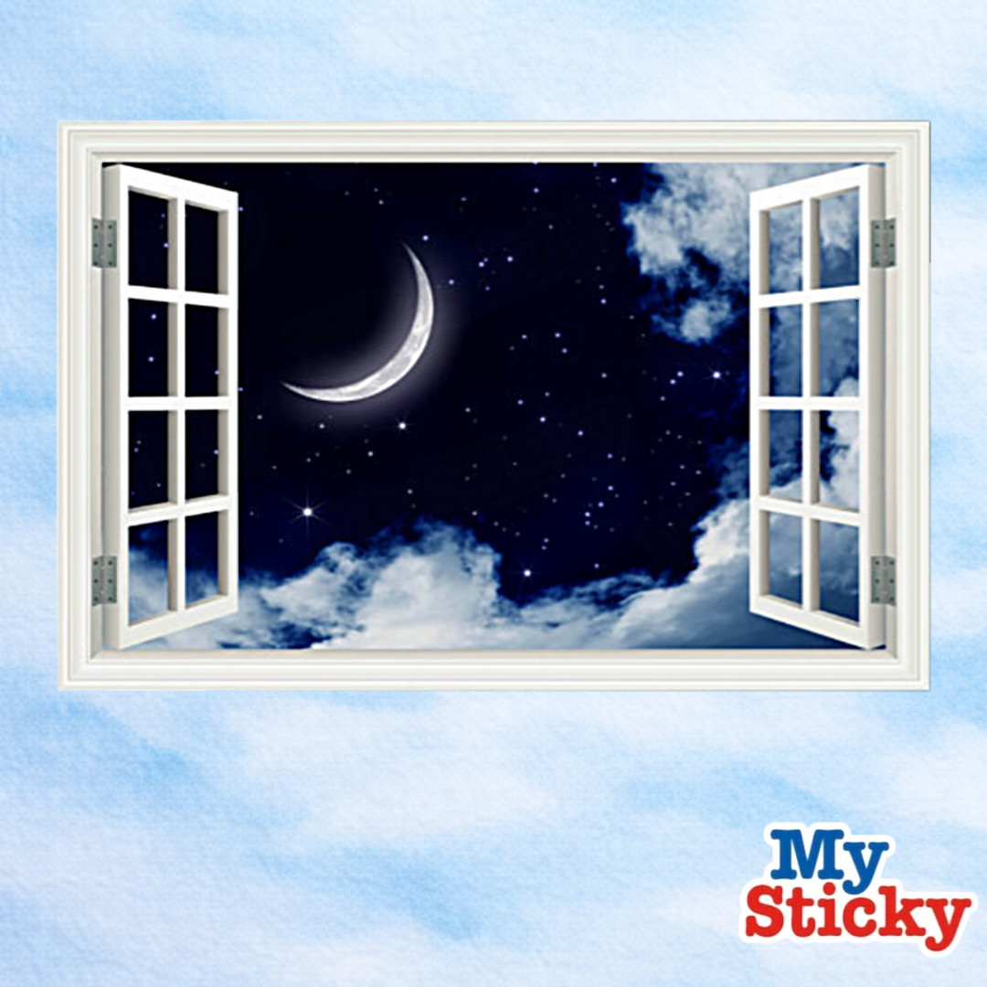 Full Colour NIGHT SKY MOON Dream wall art sticker decal transfer Graphic WSD396