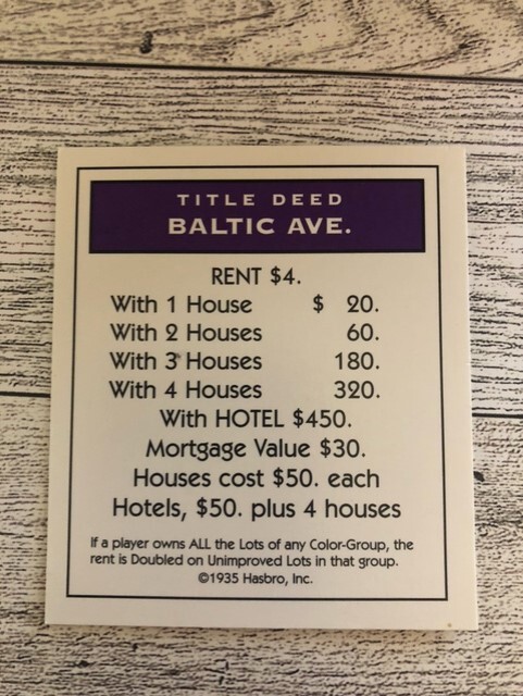 Hasbro Monopoly Property Cards Replacement – You Pick Choose Your Deed Title