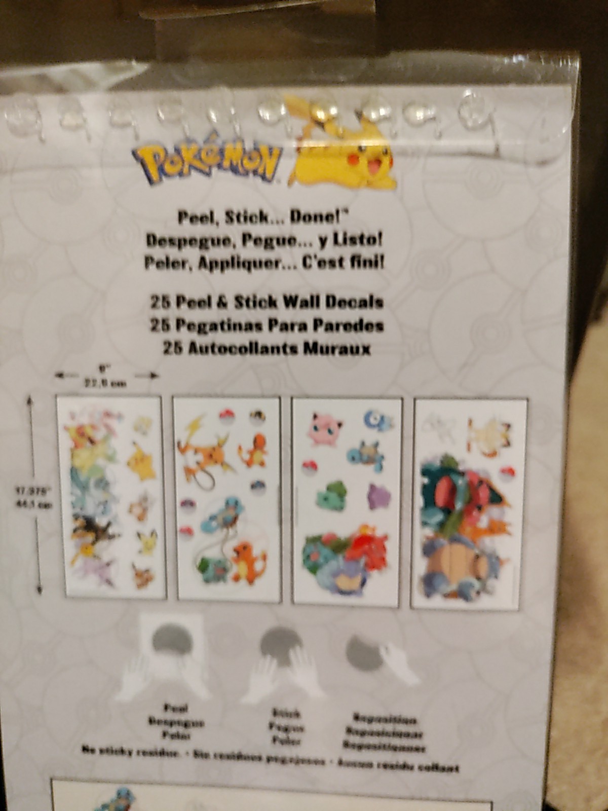 Pokemon Peel And Stick Wall Decals 25 Count Room Mates 2022 Kids Room Decor