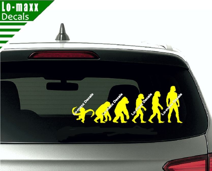 Evolution Of Barrel Of Monkeys Funny Ape To Man Vinyl Decal Sticker Art