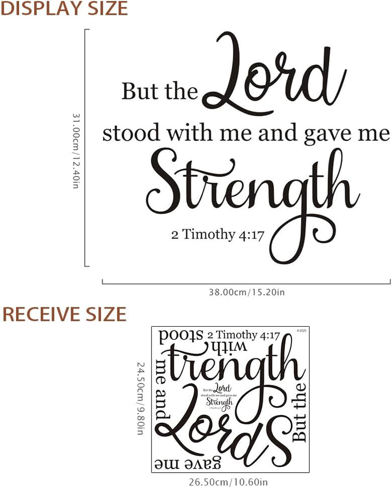 Bible Verse Wall Decal Motivational Wall Stickers for Bedroom Living Room Office