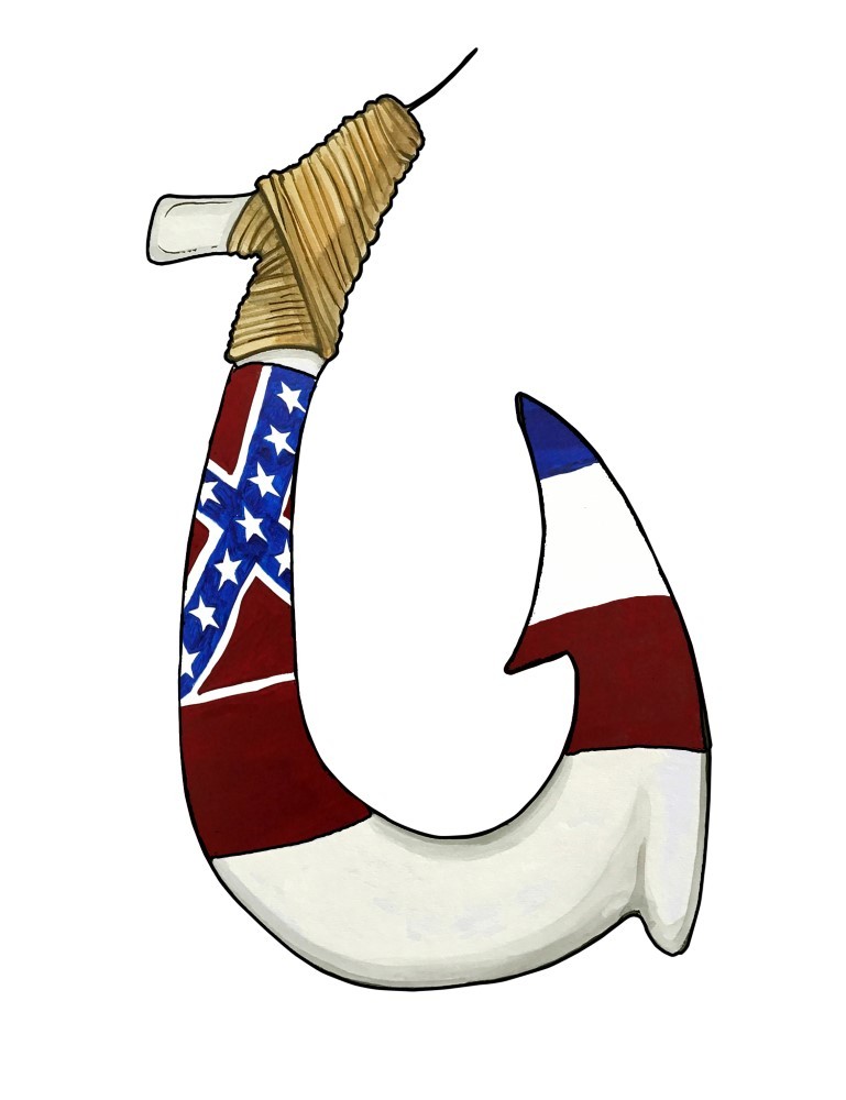 Decal Vinyl Sticker Mississippi Flag Hook Made in USA