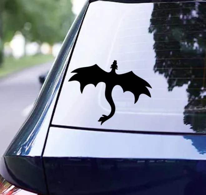 Flying Dragon Fantasy Decal Car Laptop Sticker DND RPG Gamer D20 Mythology