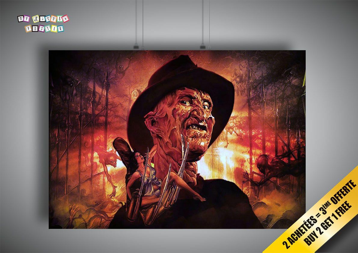 Freddy Krueger Nightmare On Elm Street Poster Print Art