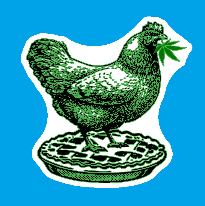 Weatherproof Chicken Pot Pie Weed Stickers Vinyl Decal Added Layer UV Safe Humor