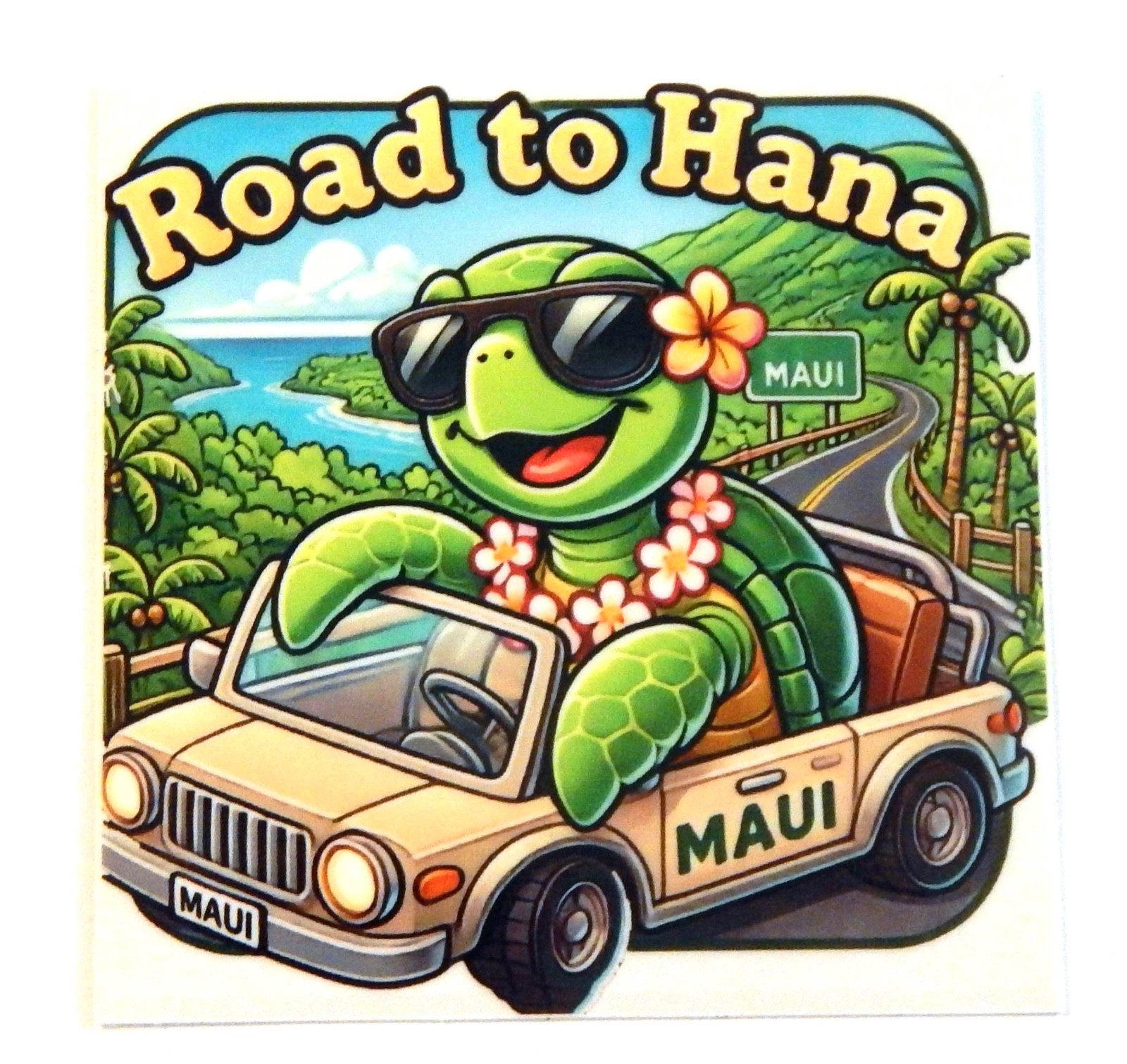 Road to Hana STICKER (3 x 3 inches) vinyl waterproof glossy travel Maui Hawaii