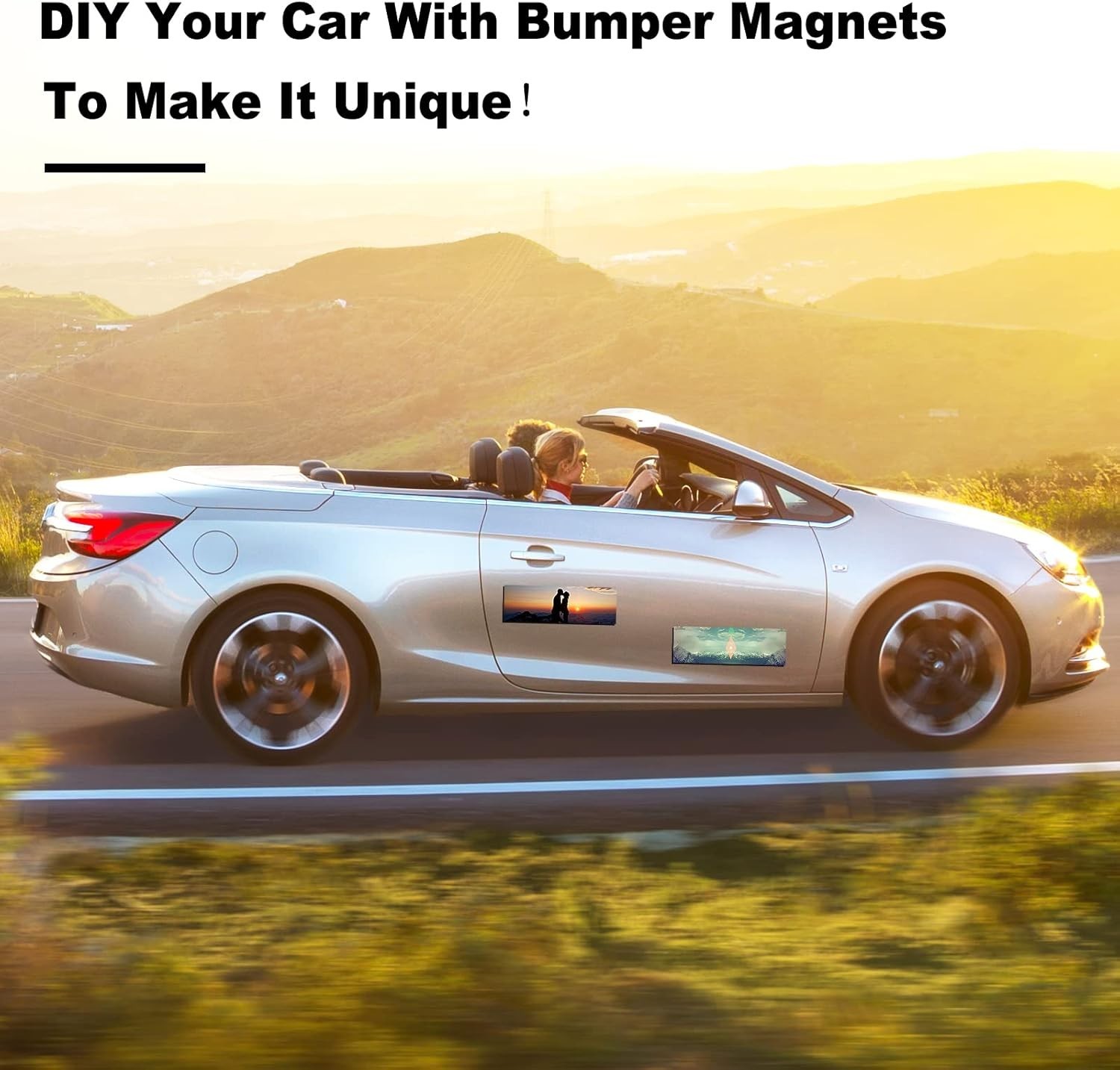 10 Pack 12" X 4" Bumper Sticker Magnets with Self Adhesive Flexible Magnetic Bum