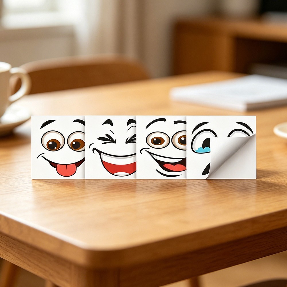 Fun Emoticon Vinyl Stickers for Wheelie Bins 15×32 Inch For Trash Can Decor
