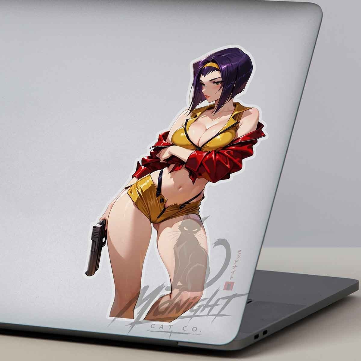 Faye Waifu 6" Sticker Anime Manga Cute Laptop Skateboard Car Tool box