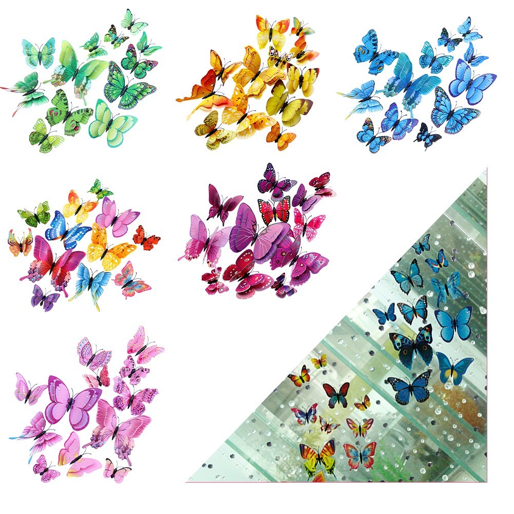 Indoor Decoration 3D Butterfly Wall Sticker Easy Application Intricate Details