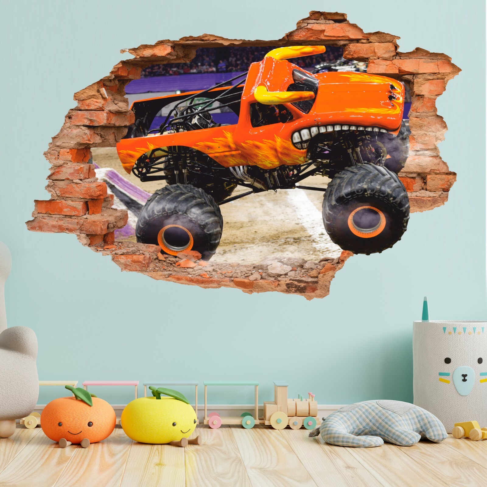 Monster Truck Wall Decal, Big Truck Wall Sticker, Wall Decor, Bull Truck, Race