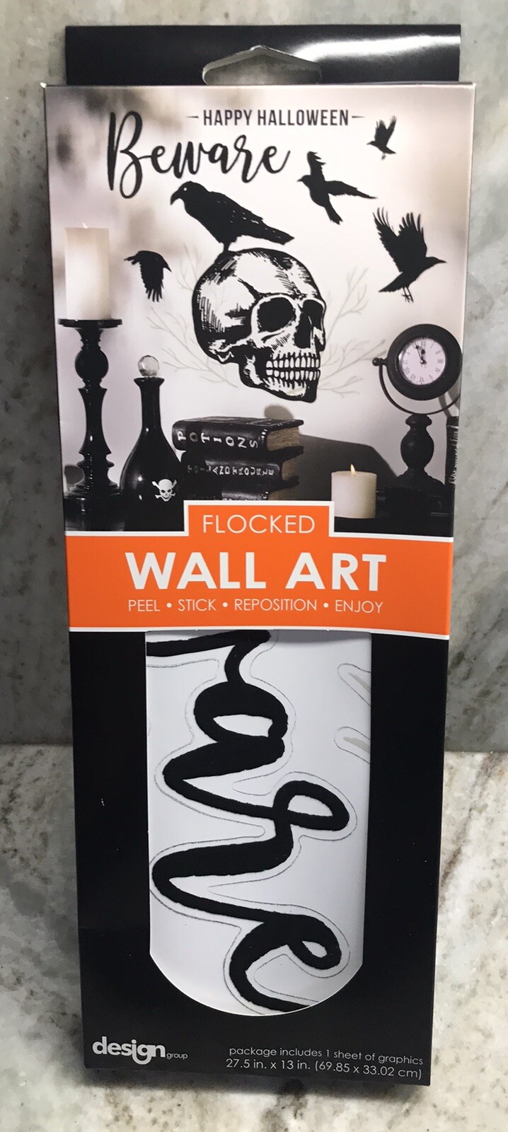 Happy Halloween Sheet Of Wall Art 27.5x13In Peel Stick Repo Enjoy-Flocked/Beware