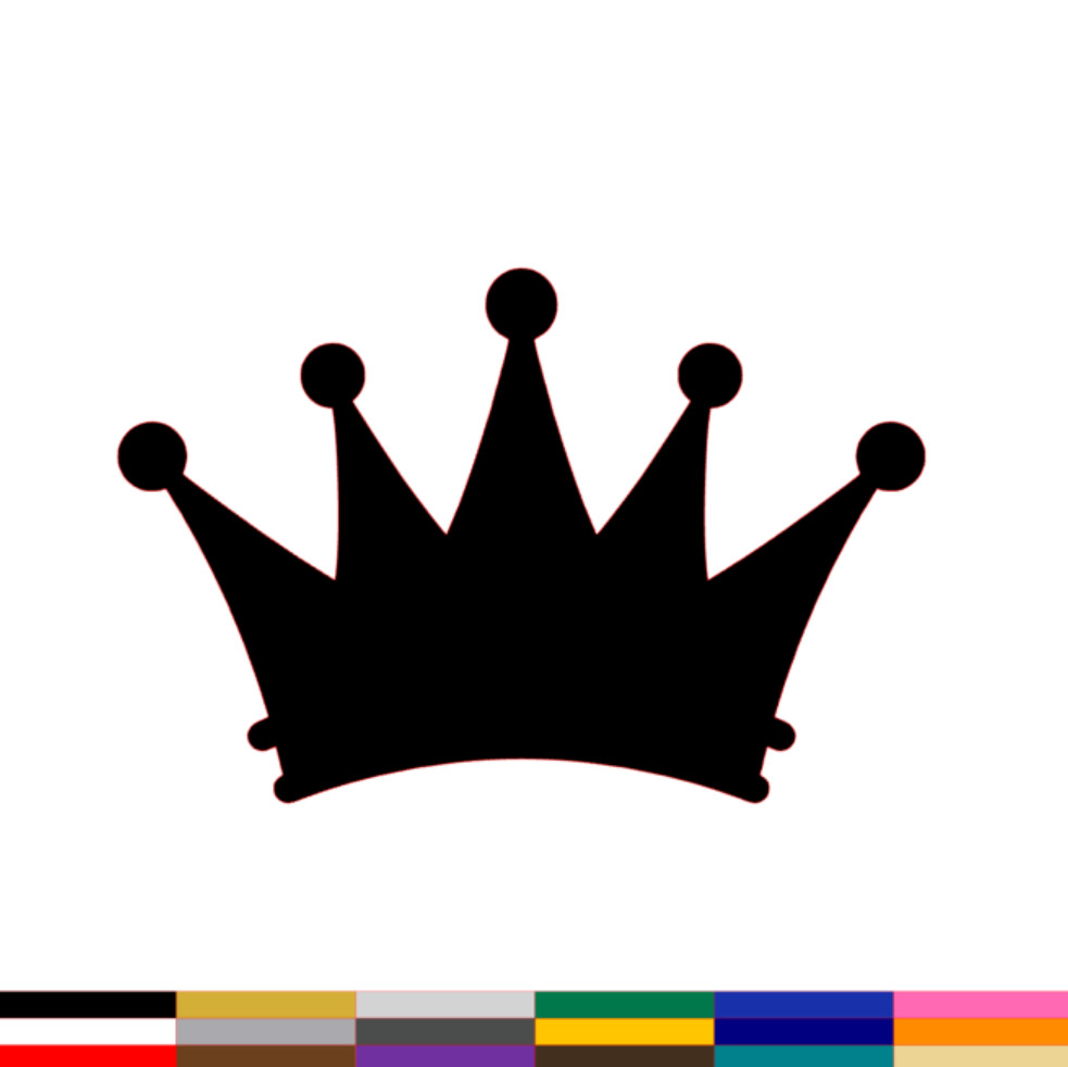 Crown Symbol Decal PICK SIZE COLOR Vinyl Sticker Window King Queen Royal Prince