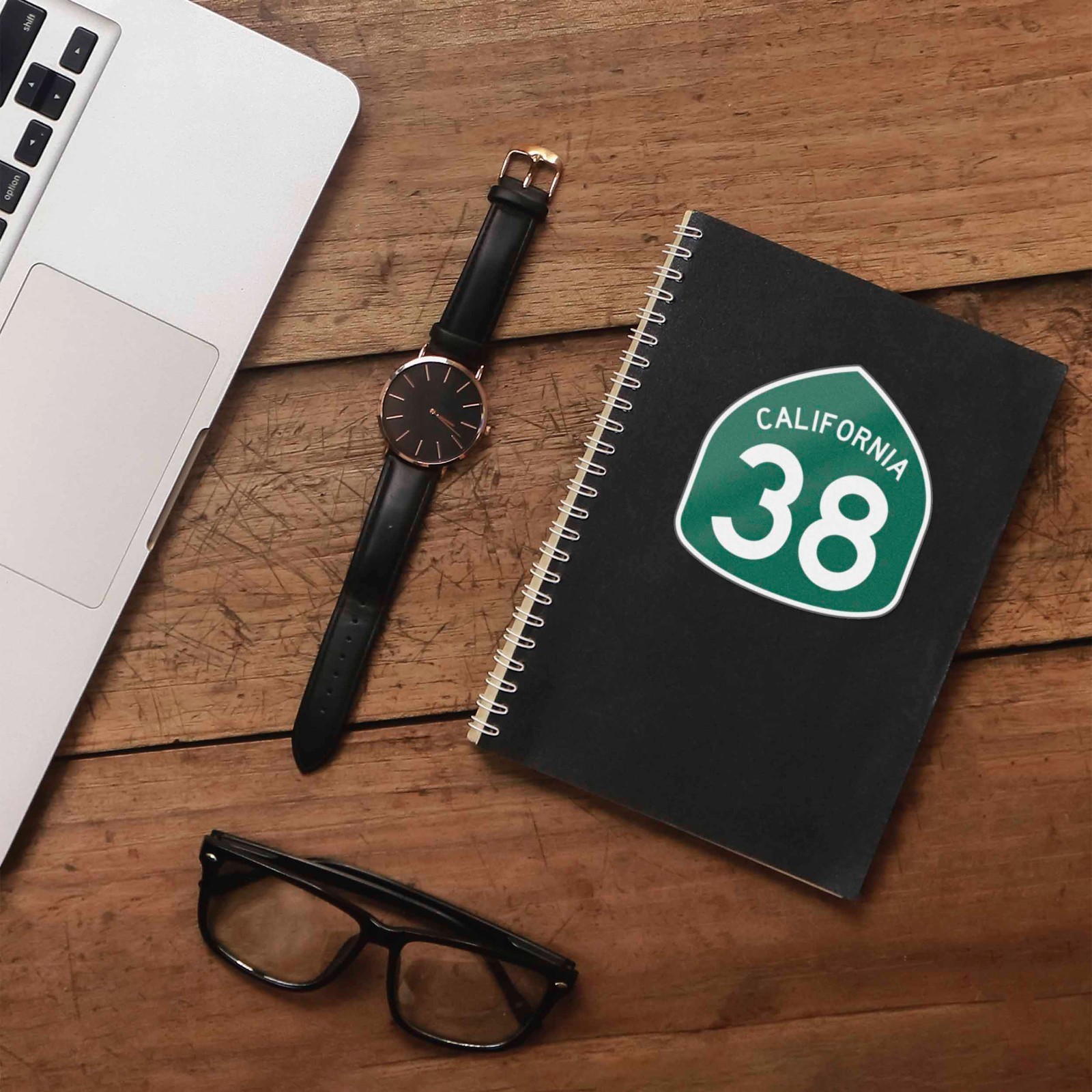 Southern California Highway 38 Road Sign Sticker – Cool San Bernardino CA Decals