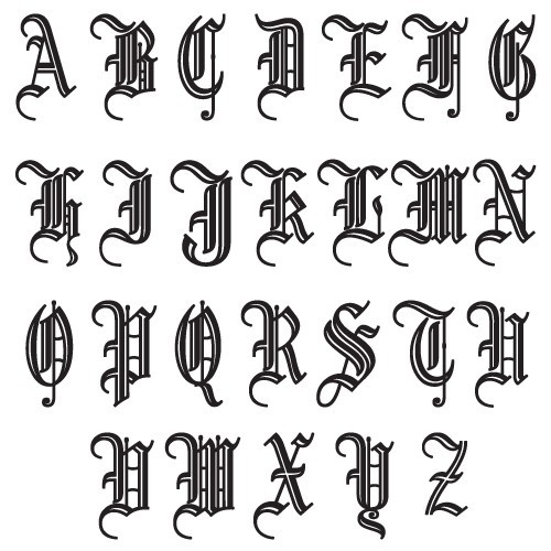 INITIAL LETTER FONT OLD ENGLISH VINTAGE DECORATION VINYL DECAL STICKER (L-01)