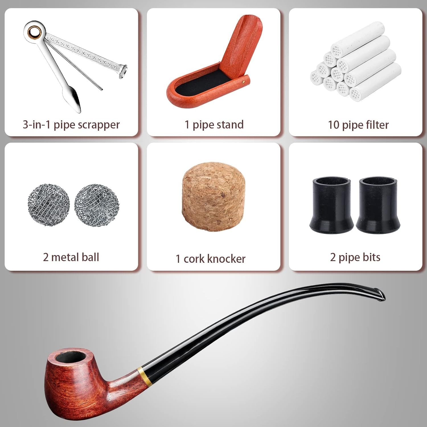 Tobacco Pipe Smoking Pipe Rosewood Exquisite Handcrafted Churchwarden Tobacco Pi