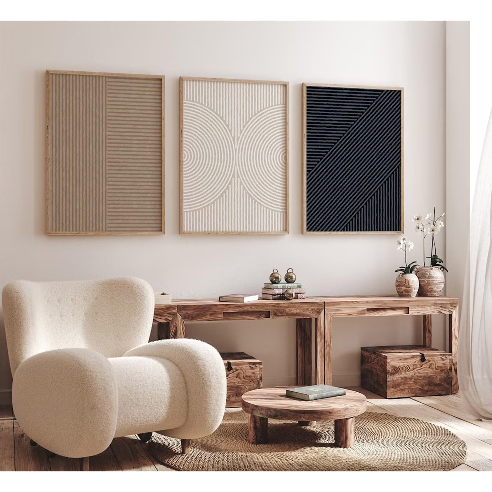 Modern Abstract Pictures Wall Art Boho Neutral Canvas Wall Art Minimalist Wal…