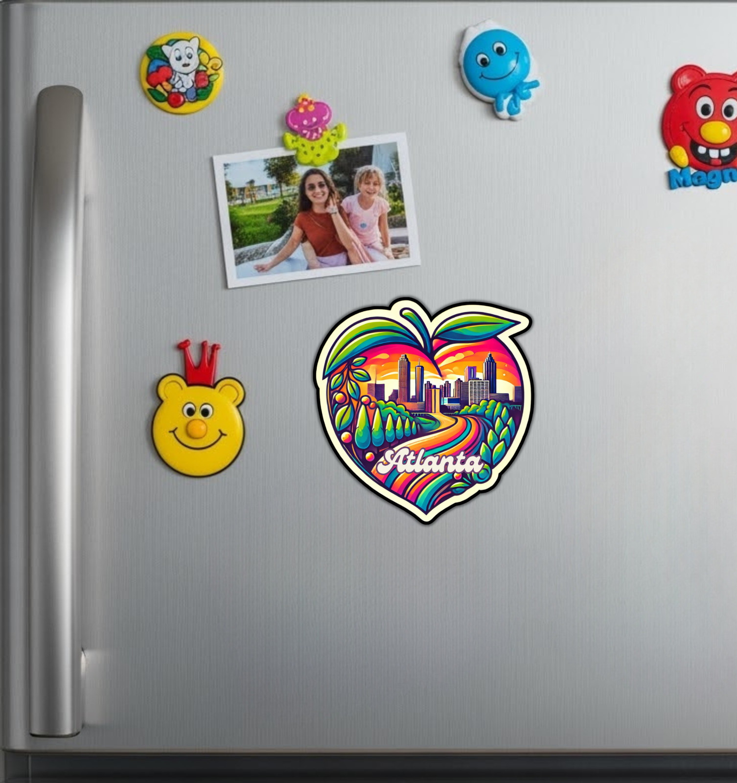 Atlanta Georgia Peach Fridge Magnet or Laptop Sticker