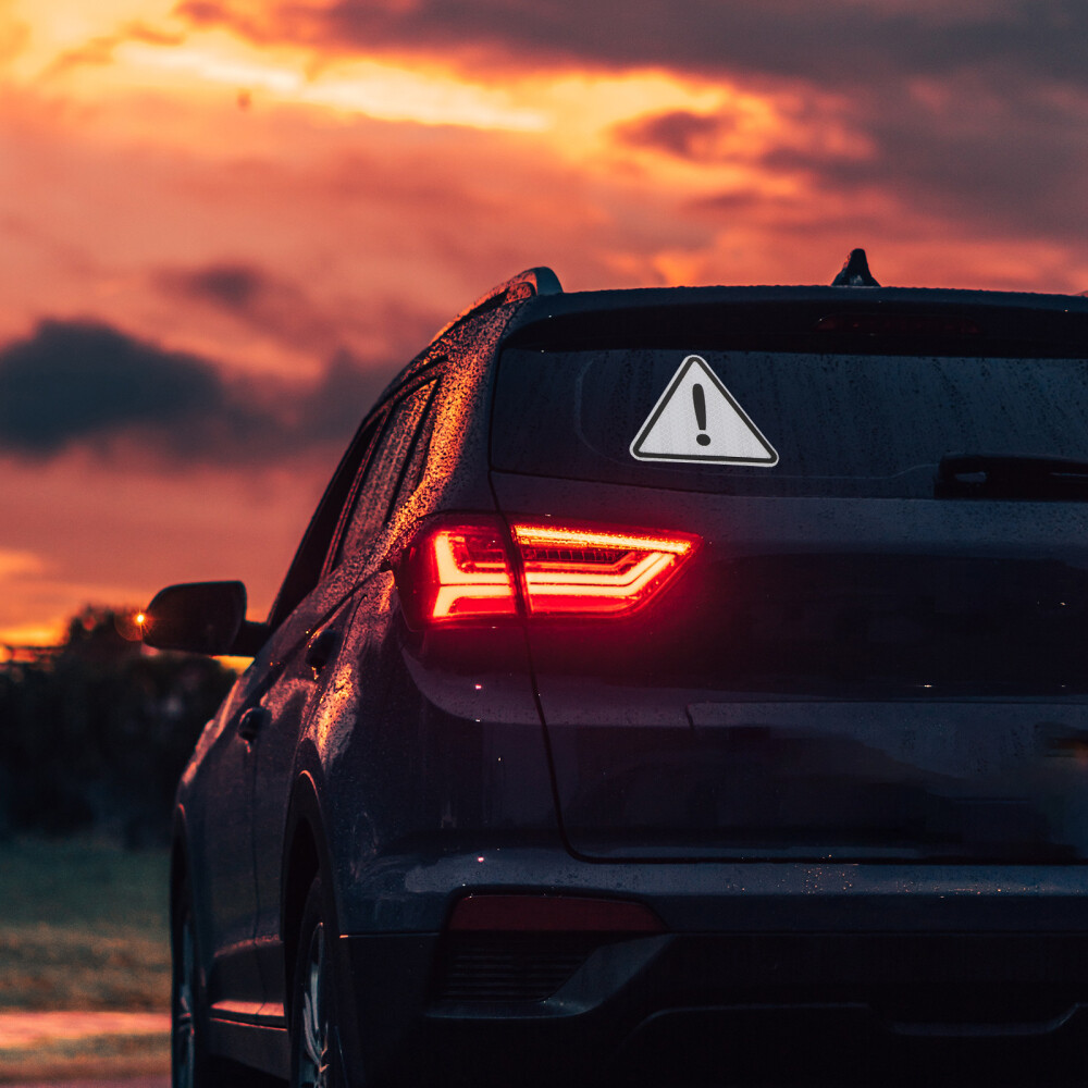 1 Set Triangular Car Danger Signs Stickers Triangle Danger Sticker Car Danger