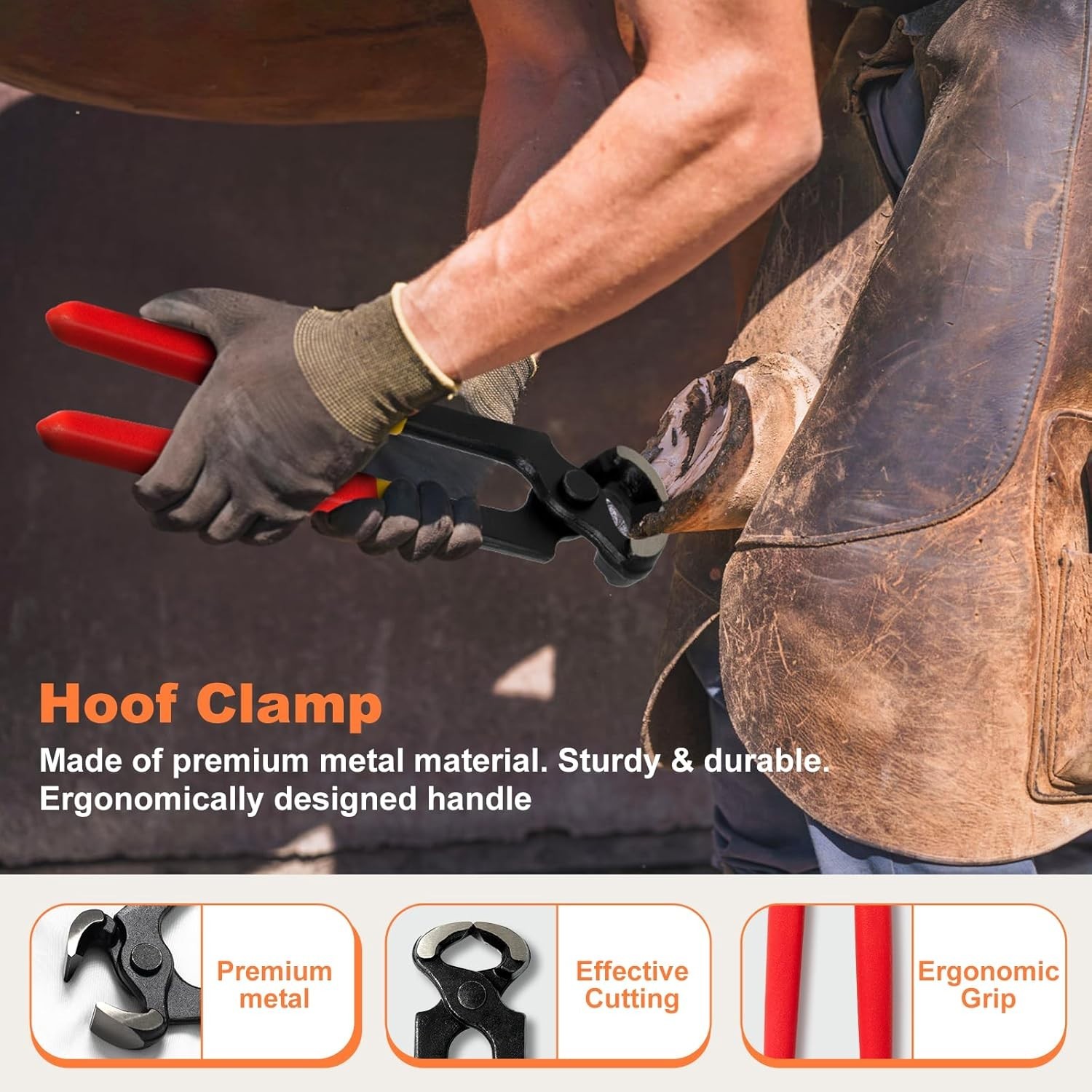 8 inch Farrier Tools Kit (8 Piece) Horse Goat Hoof Trimmers Carbon Steel…
