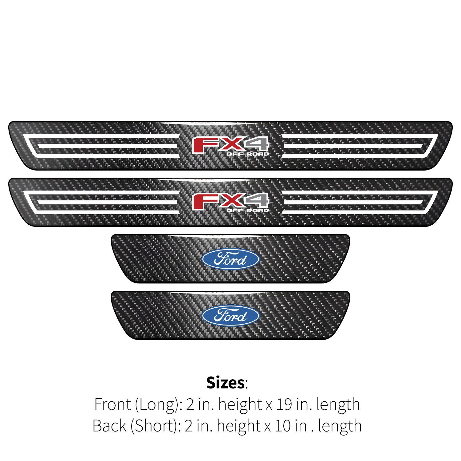 Ford F-150 FX4 X-Large Black Carbon Fiber 4 Pcs Universal Door Sill Plates