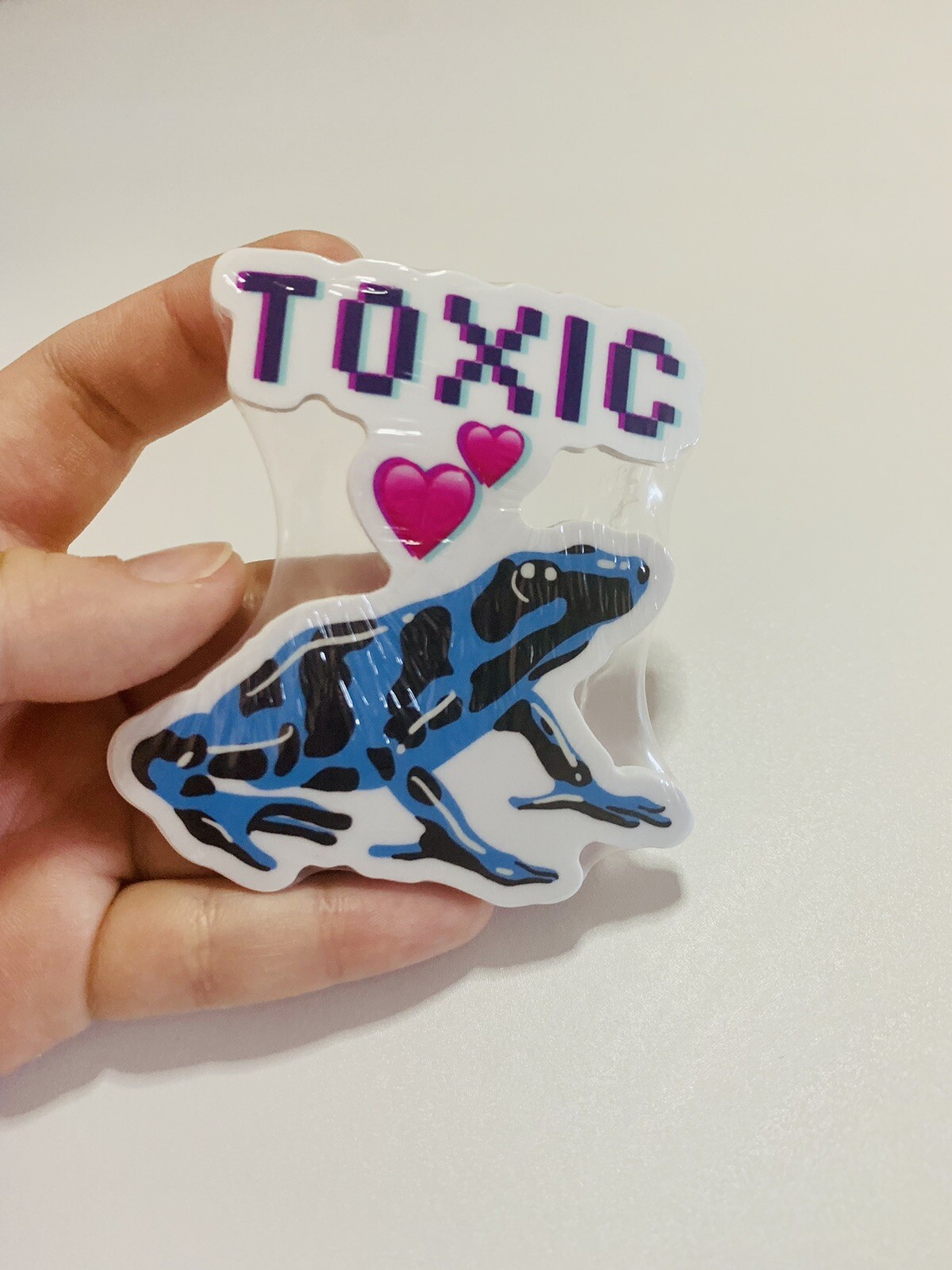 Cute poison dart frog sticker / Kawaii Stationary / TOXIC sticker