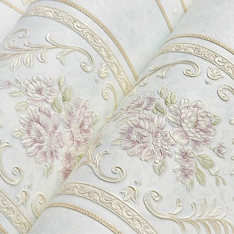 Retro Luxury Wallpaper Deep Embossed Flower Textured Non-woven Wall Decor NEW