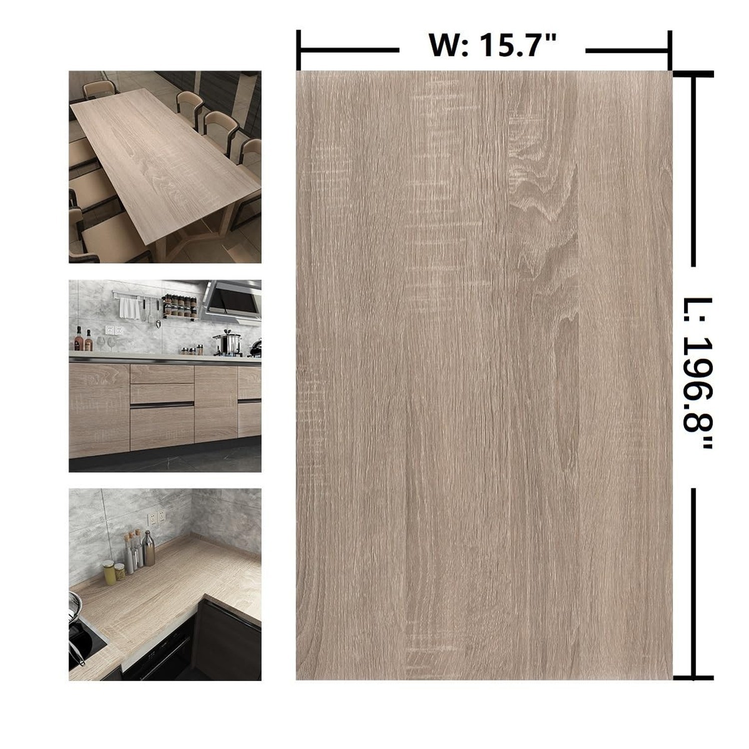 Gray Brown Wood Grain Contact Paper Waterproof Faux Wood Wallpaper Peel and S…