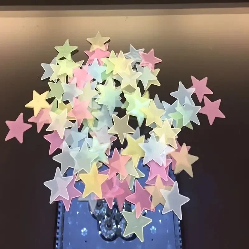 3D Luminous Glow In The Dark Fluorescent Decals Star Wall Stickers