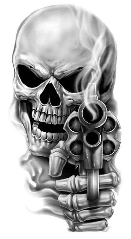 NEW LETHAL THREAT I SHOOT BACK SKULL MINI DECAL STICKER 2"x3.5" RC00206